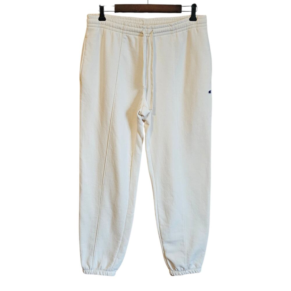 Champion Women’s Sweatpants Joggers White Fleece Casual Athletic Pants Medium